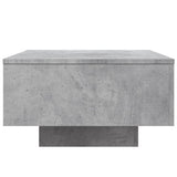 Table basse avec lumières LED gris béton 55x55x31 cm