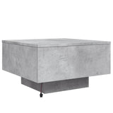 Table basse avec lumières LED gris béton 55x55x31 cm