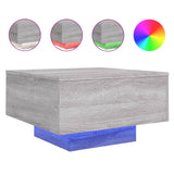 Table basse avec lumières LED sonoma gris 55x55x31 cm