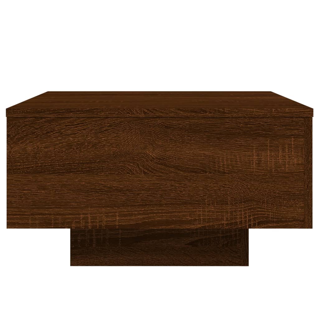 Table basse avec lumières LED chêne marron 55x55x31 cm