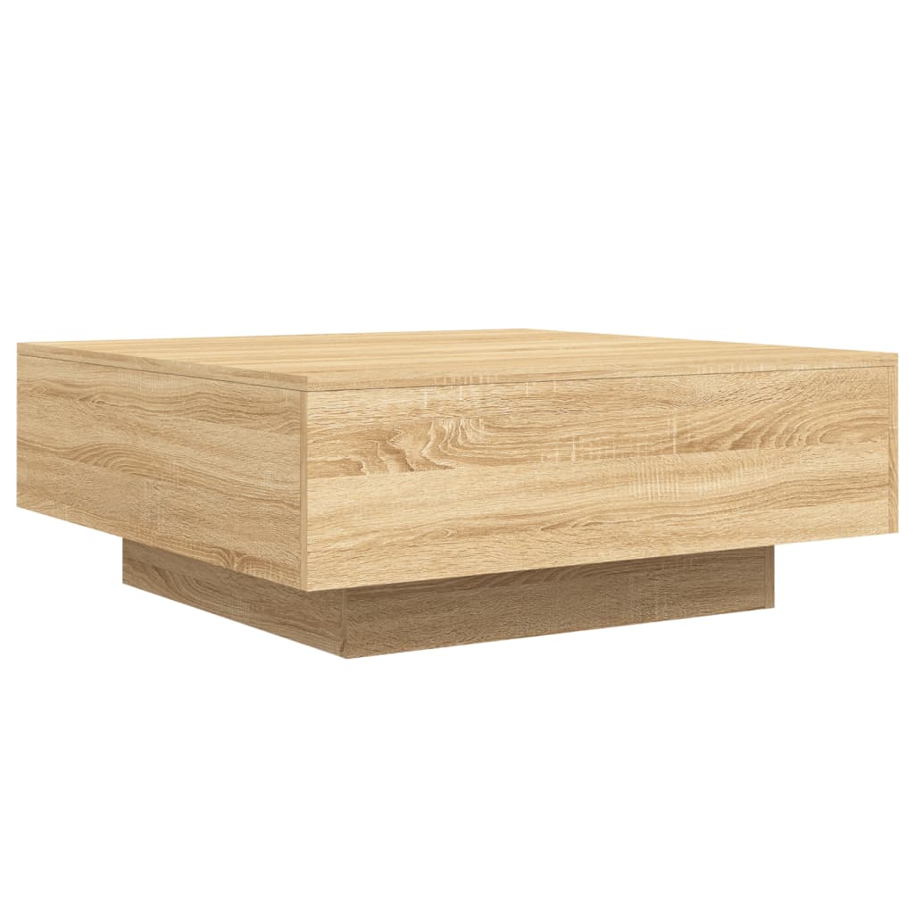 Table basse chêne sonoma 80x80x31 cm bois d'ingénierie