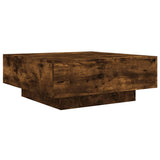 Table basse chêne fumé 80x80x31 cm bois d'ingénierie