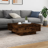 Smoked oak coffee table 80x80x31 cm engineered wood