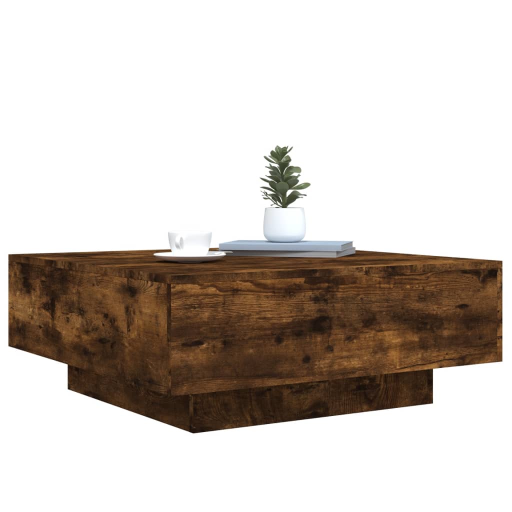 Smoked oak coffee table 80x80x31 cm engineered wood