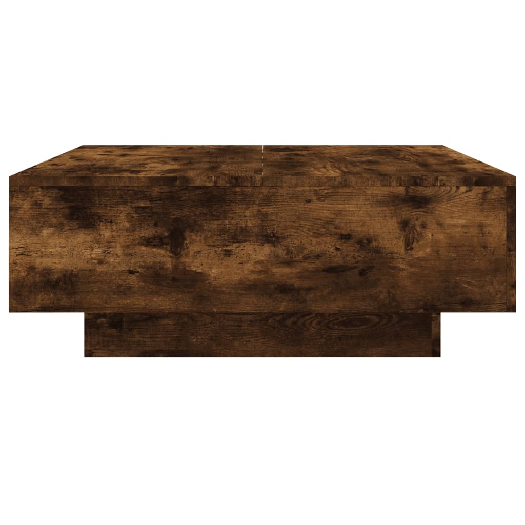 Table basse chêne fumé 80x80x31 cm bois d'ingénierie