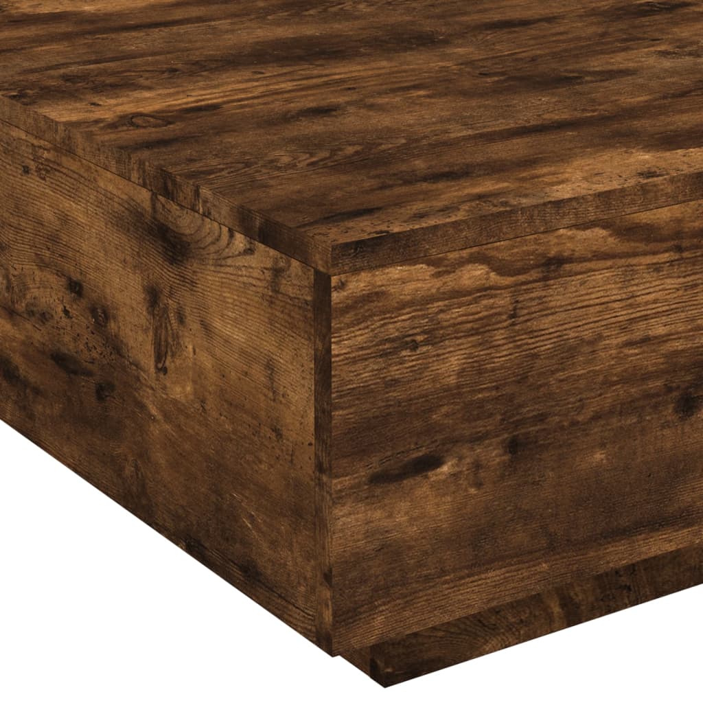 Smoked oak coffee table 80x80x31 cm engineered wood