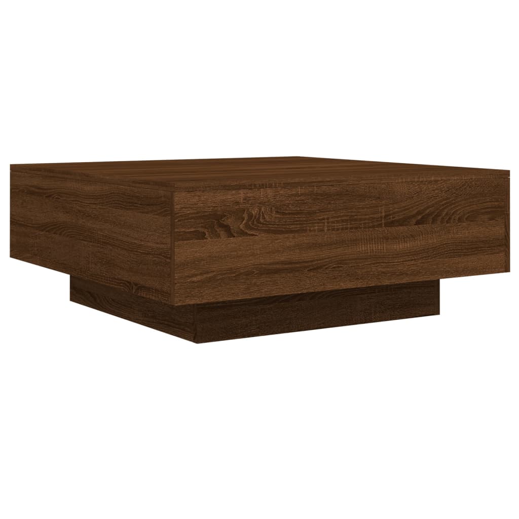 Table basse chêne marron 80x80x31 cm bois d'ingénierie