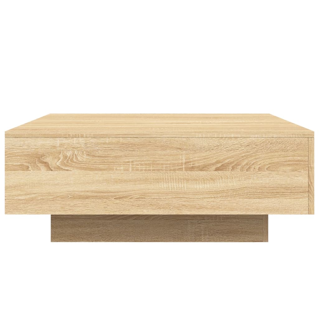 Table basse avec lumières LED chêne sonoma 80x80x31 cm