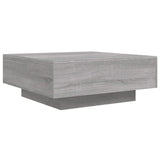 Table basse avec lumières LED sonoma gris 80x80x31 cm