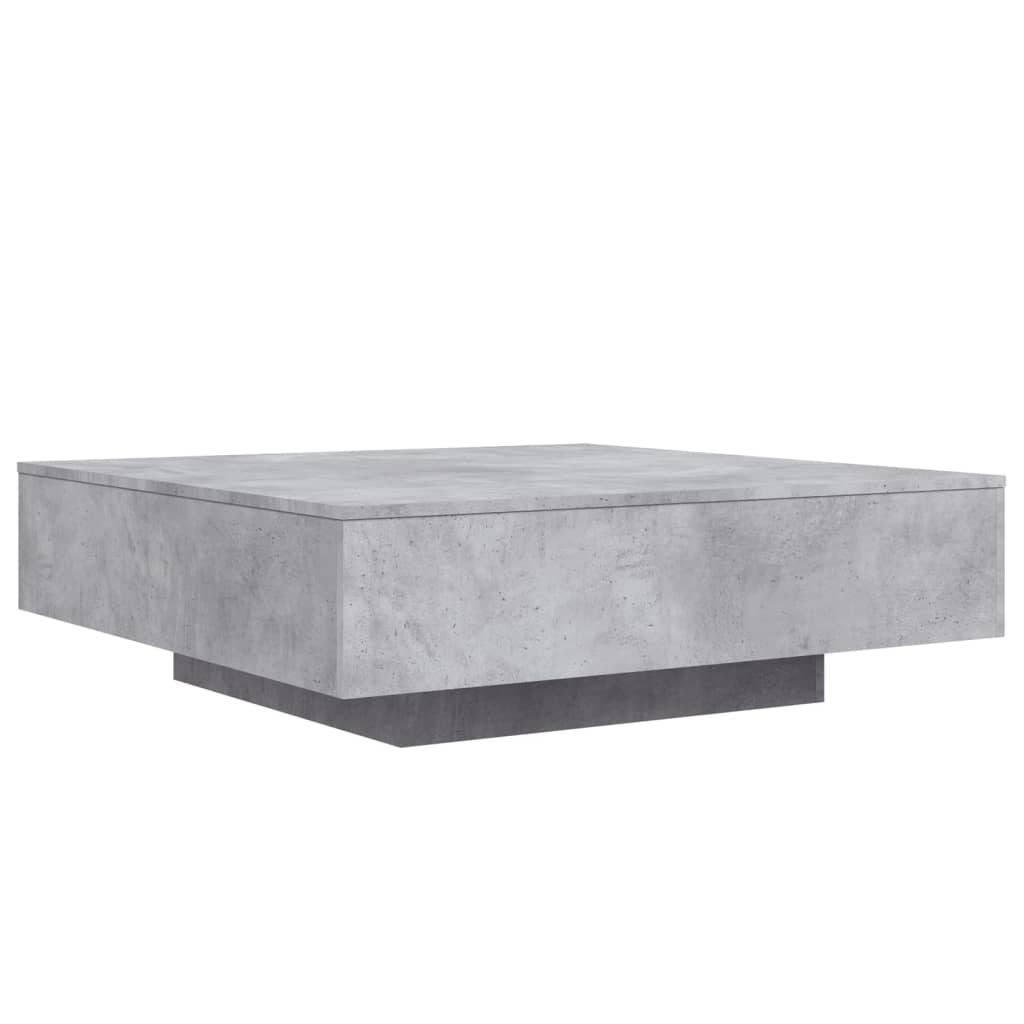 Table basse gris béton 100x100x31 cm bois d'ingénierie