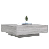 Sonoma grauer Couchtisch 100x100x31 cm, Holzwerkstoff