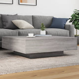 Sonoma grauer Couchtisch 100x100x31 cm, Holzwerkstoff