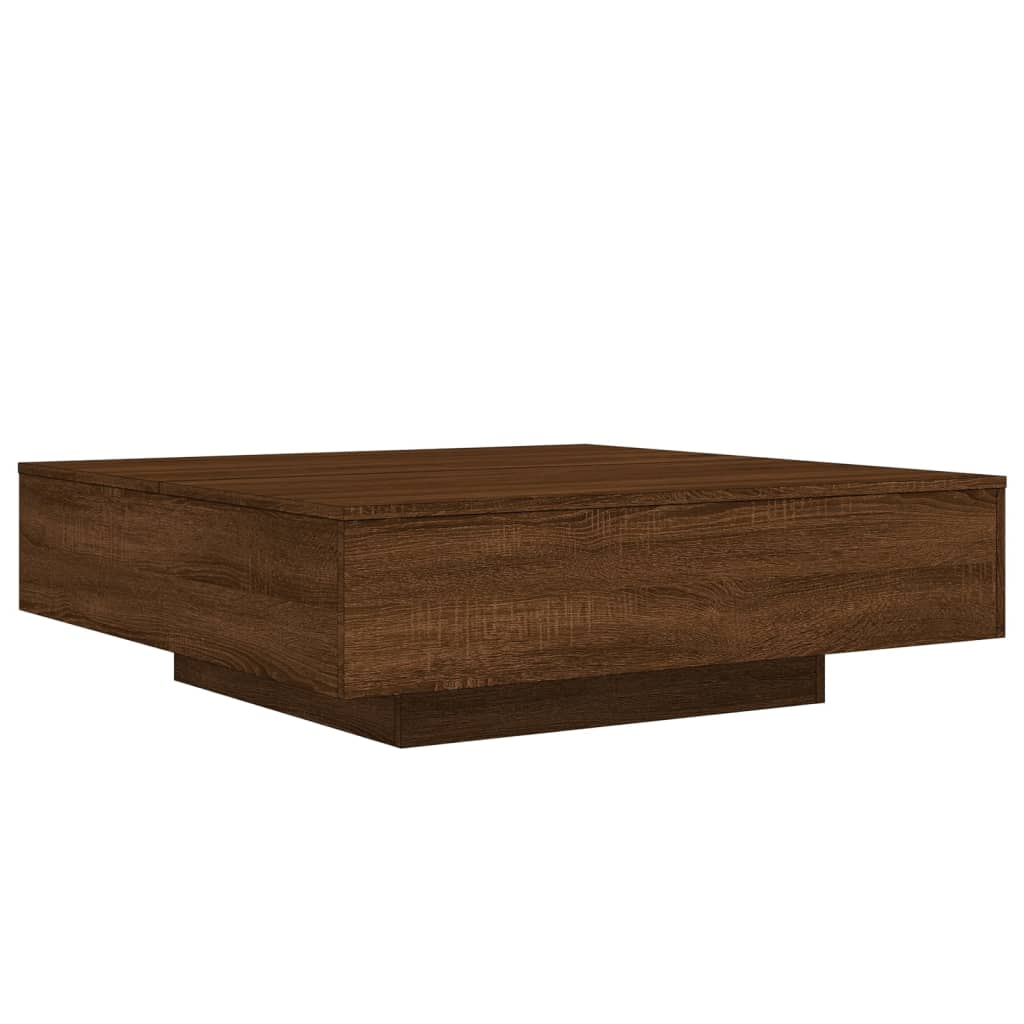 Table basse chêne marron 100x100x31 cm bois d'ingénierie