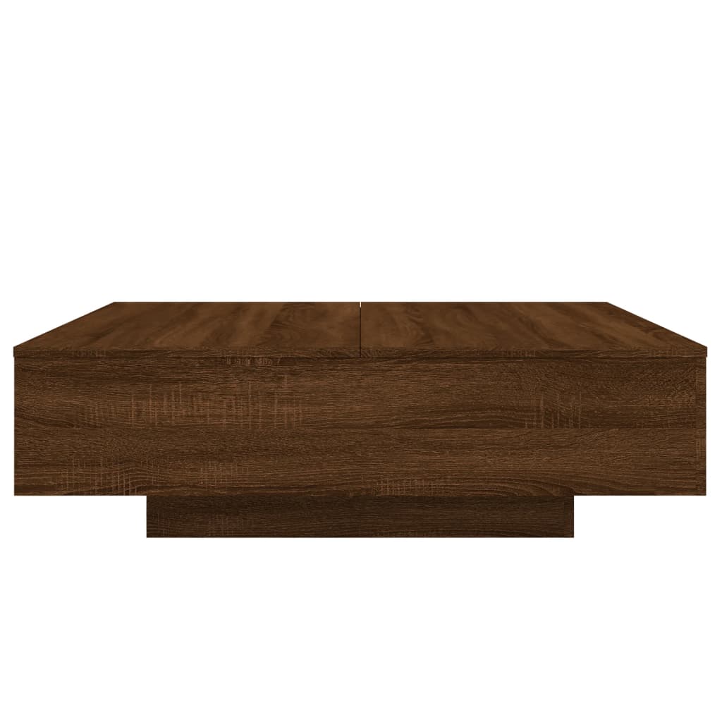 Coffee table brown oak 100x100x31 cm engineered wood