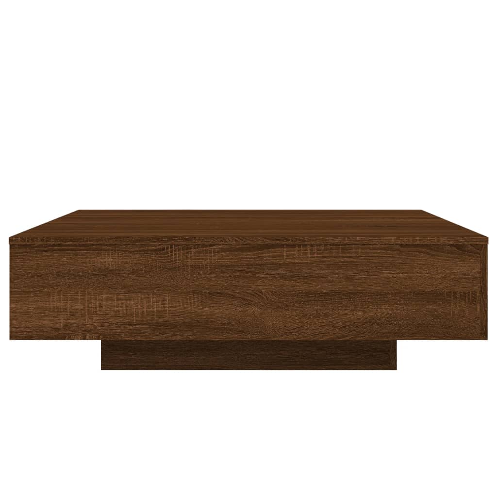 Table basse chêne marron 100x100x31 cm bois d'ingénierie