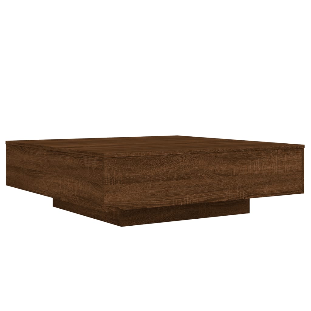 Table basse chêne marron 100x100x31 cm bois d'ingénierie