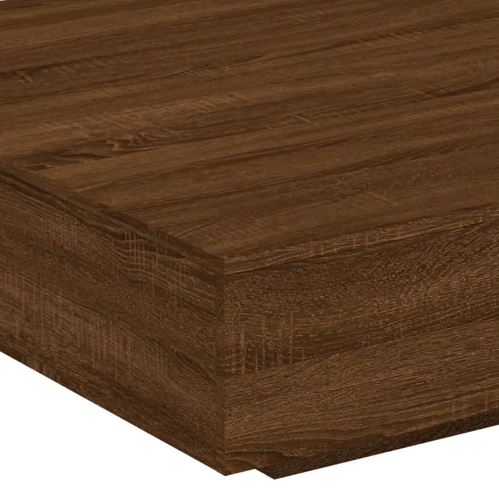 Coffee table brown oak 100x100x31 cm engineered wood