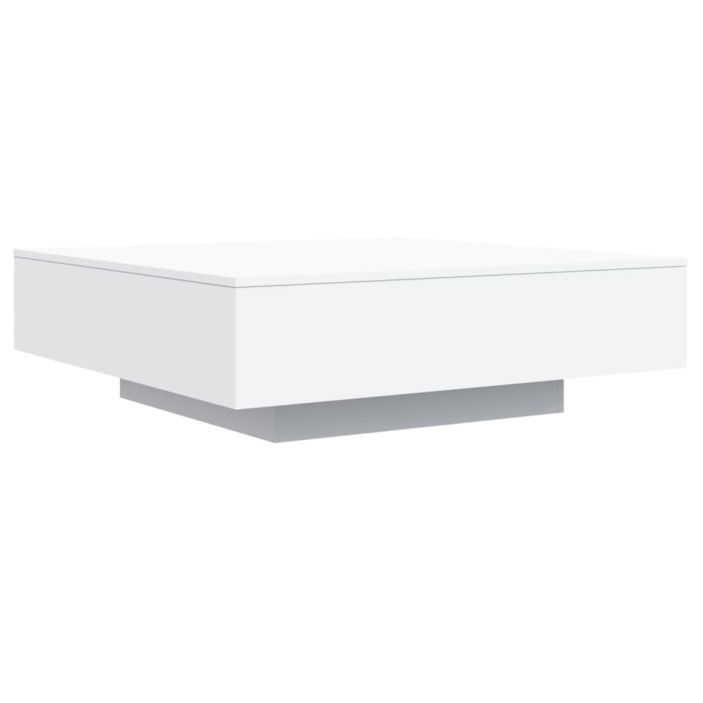 Table basse avec lumières LED blanc 100x100x31 cm