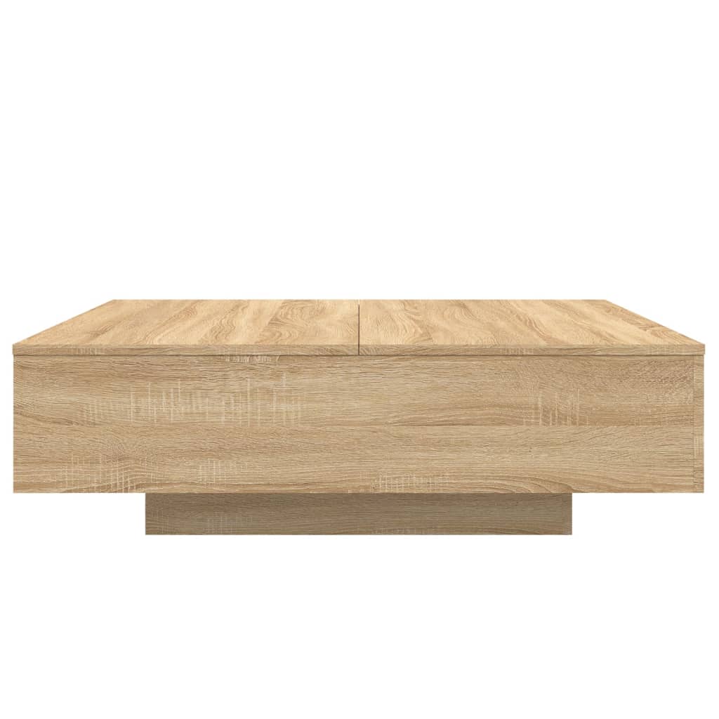 Table basse avec lumières LED chêne sonoma 100x100x31 cm