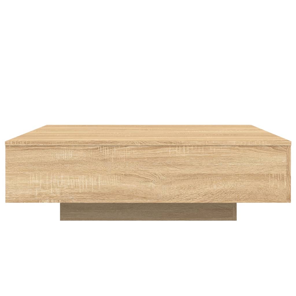 Table basse avec lumières LED chêne sonoma 100x100x31 cm