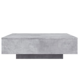 Table basse avec lumières LED gris béton 100x100x31 cm