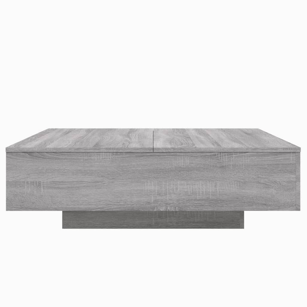 Table basse avec lumières LED sonoma gris 100x100x31 cm