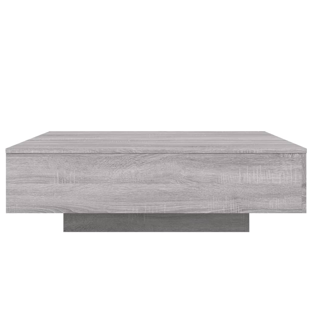 Table basse avec lumières LED sonoma gris 100x100x31 cm