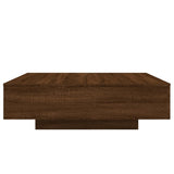 Table basse avec lumières LED chêne marron 100x100x31 cm