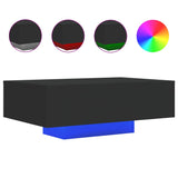 Table basse avec lumières LED noir 85x55x31 cm