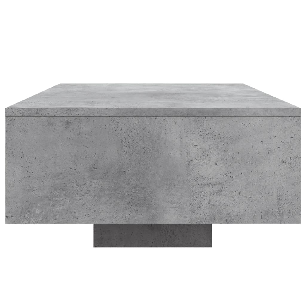 Table basse avec lumières LED gris béton 85x55x31 cm