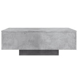 Table basse avec lumières LED gris béton 85x55x31 cm