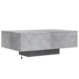 Table basse avec lumières LED gris béton 85x55x31 cm