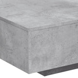 Table basse avec lumières LED gris béton 85x55x31 cm