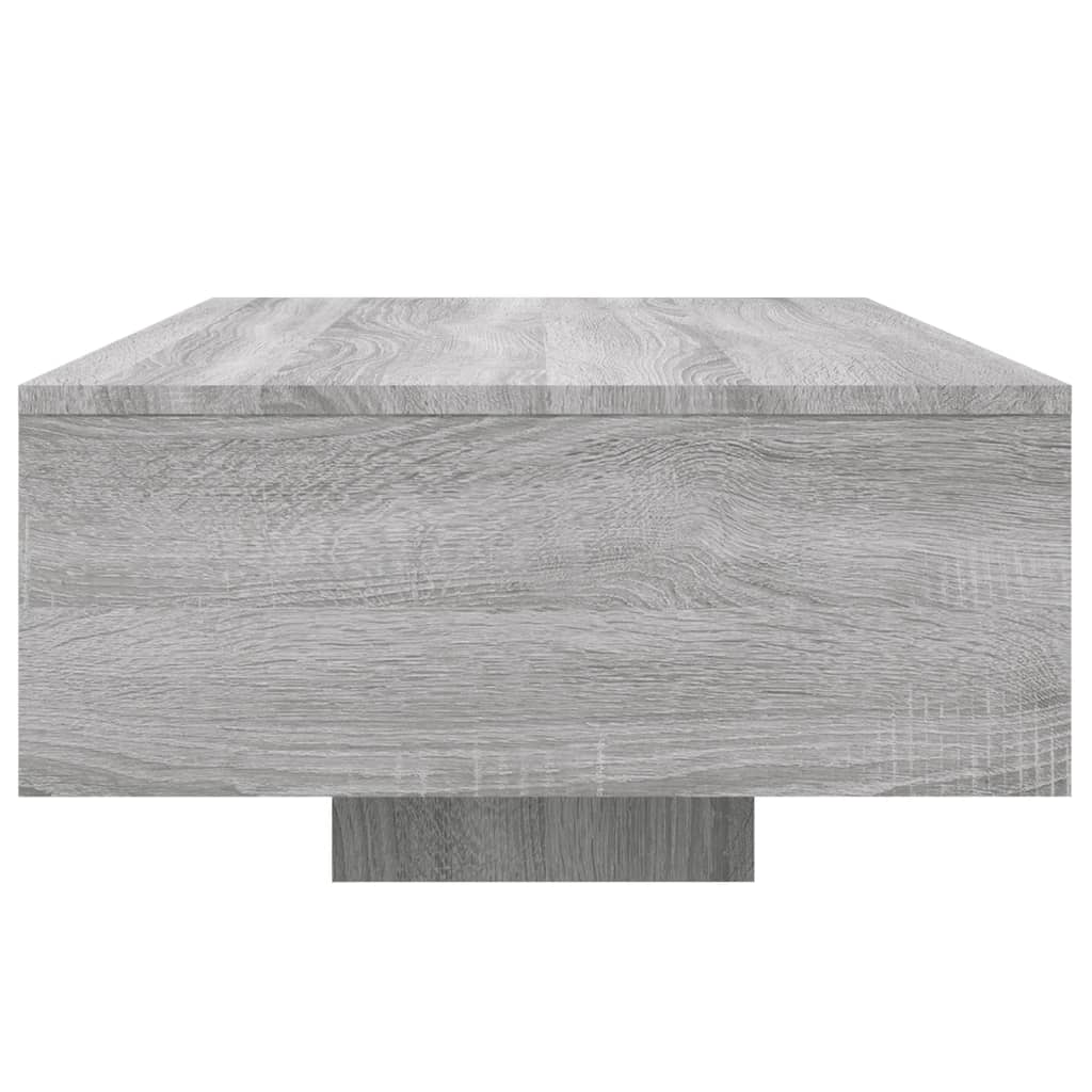 Table basse avec lumières LED sonoma gris 85x55x31 cm