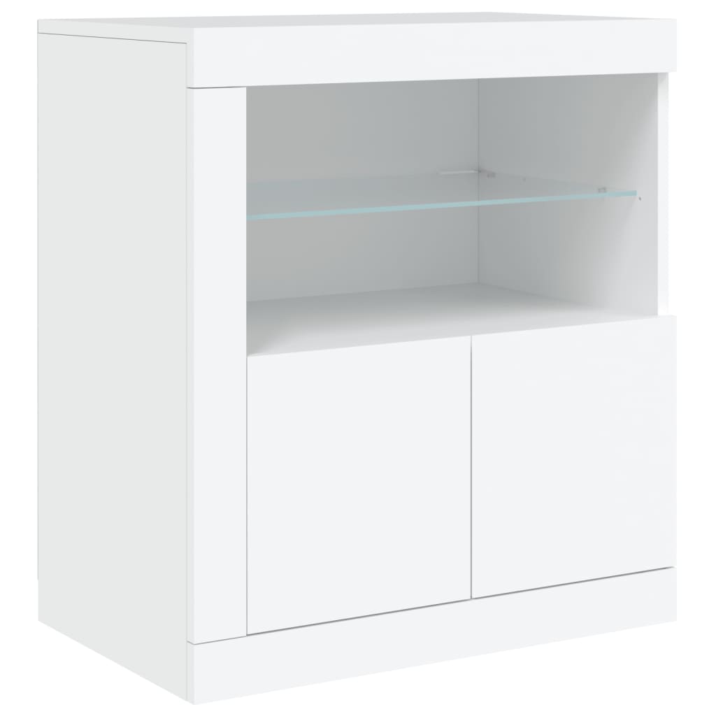 Sideboard mit weißen LED-Leuchten 60,5x37x67 cm