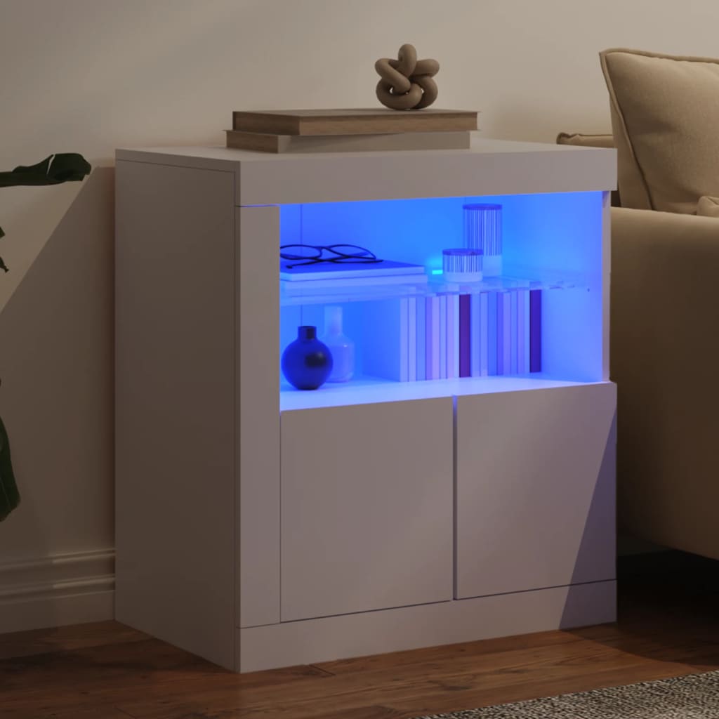 Sideboard mit weißen LED-Leuchten 60,5x37x67 cm