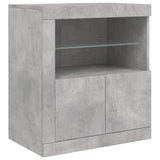 Sideboard mit betongrauen LED-Leuchten 60,5x37x67 cm