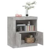 Sideboard mit betongrauen LED-Leuchten 60,5x37x67 cm