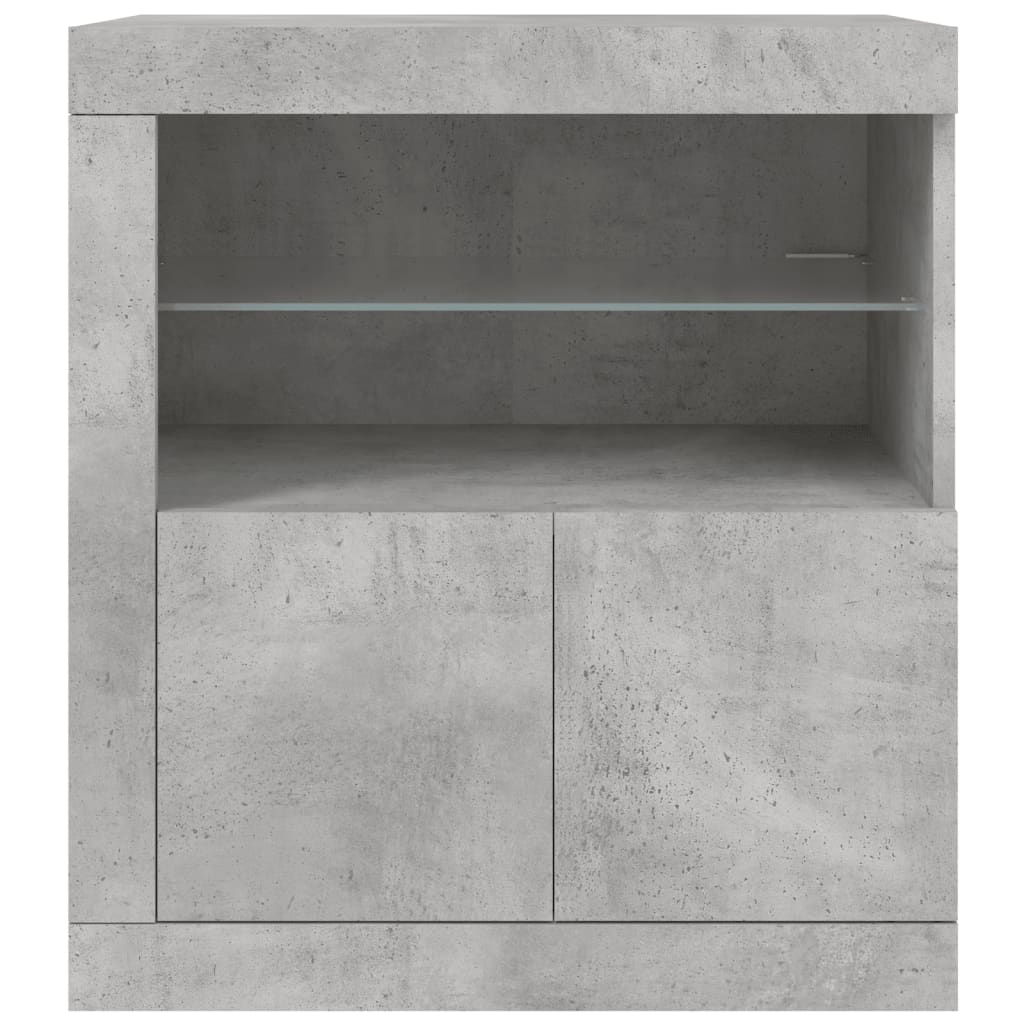 Sideboard mit betongrauen LED-Leuchten 60,5x37x67 cm