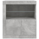 Buffet avec lumières LED gris béton 60,5x37x67 cm