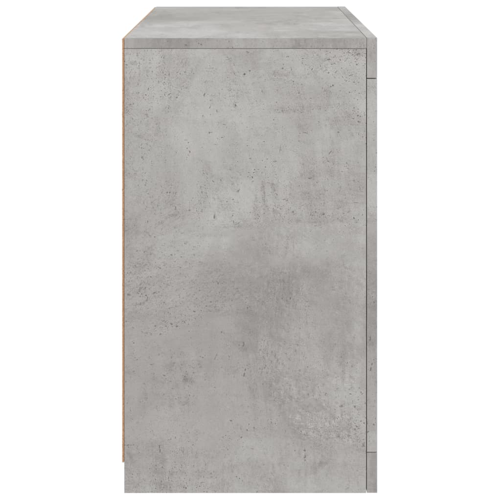 Buffet avec lumières LED gris béton 60,5x37x67 cm