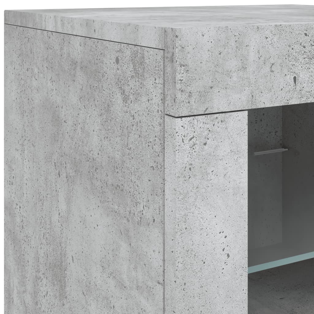 Buffet avec lumières LED gris béton 60,5x37x67 cm