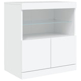 Buffet avec lumières LED blanc 60x37x67 cm