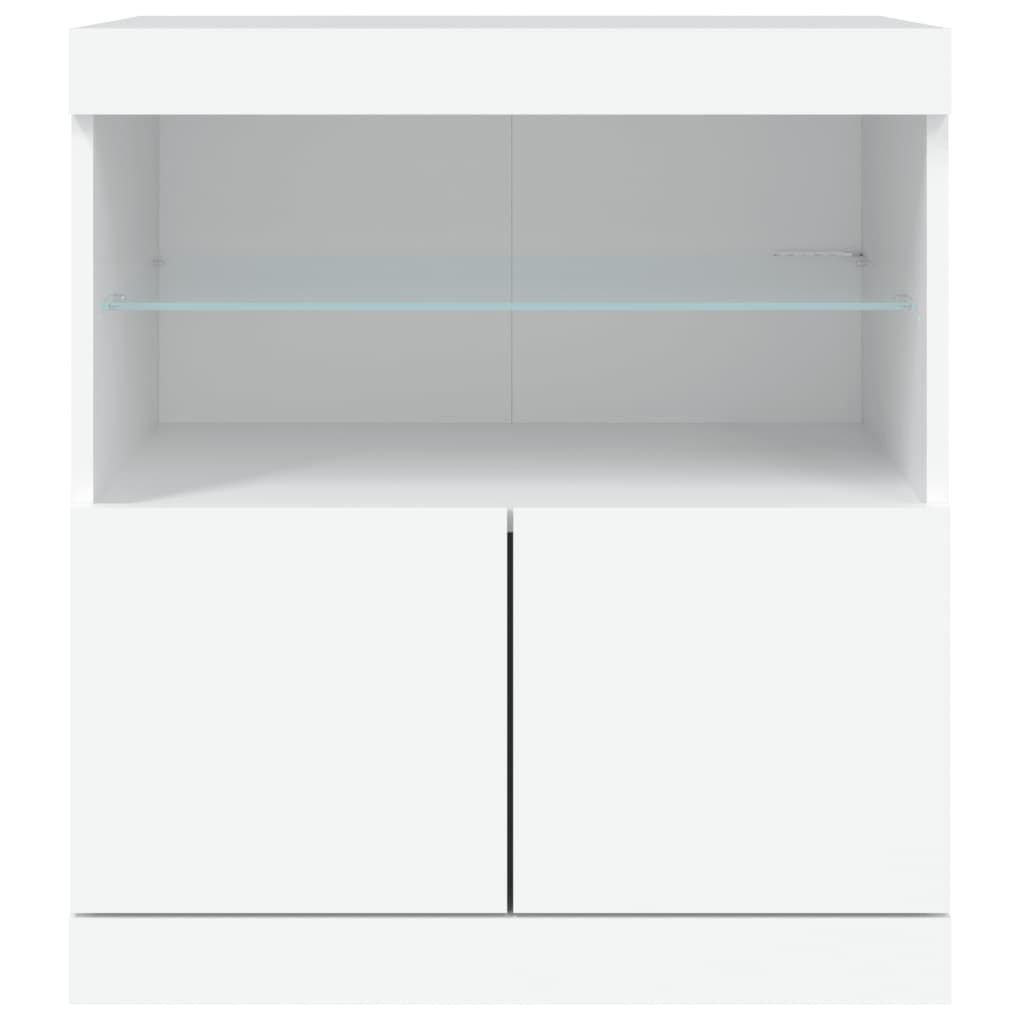 Buffet avec lumières LED blanc 60x37x67 cm