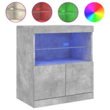 Sideboard mit betongrauen LED-Leuchten 60x37x67 cm