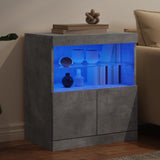 Sideboard mit betongrauen LED-Leuchten 60x37x67 cm