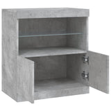 Sideboard mit betongrauen LED-Leuchten 60x37x67 cm