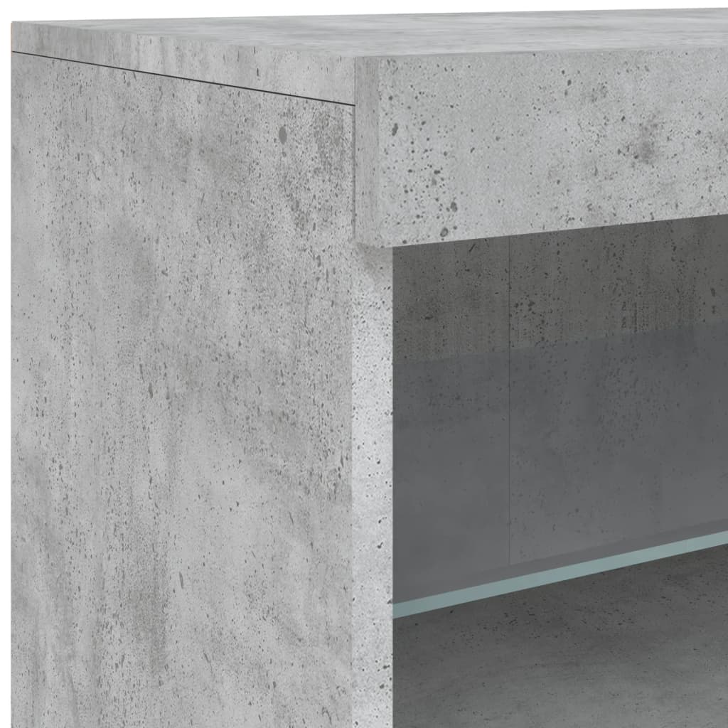 Buffet avec lumières LED gris béton 60x37x67 cm