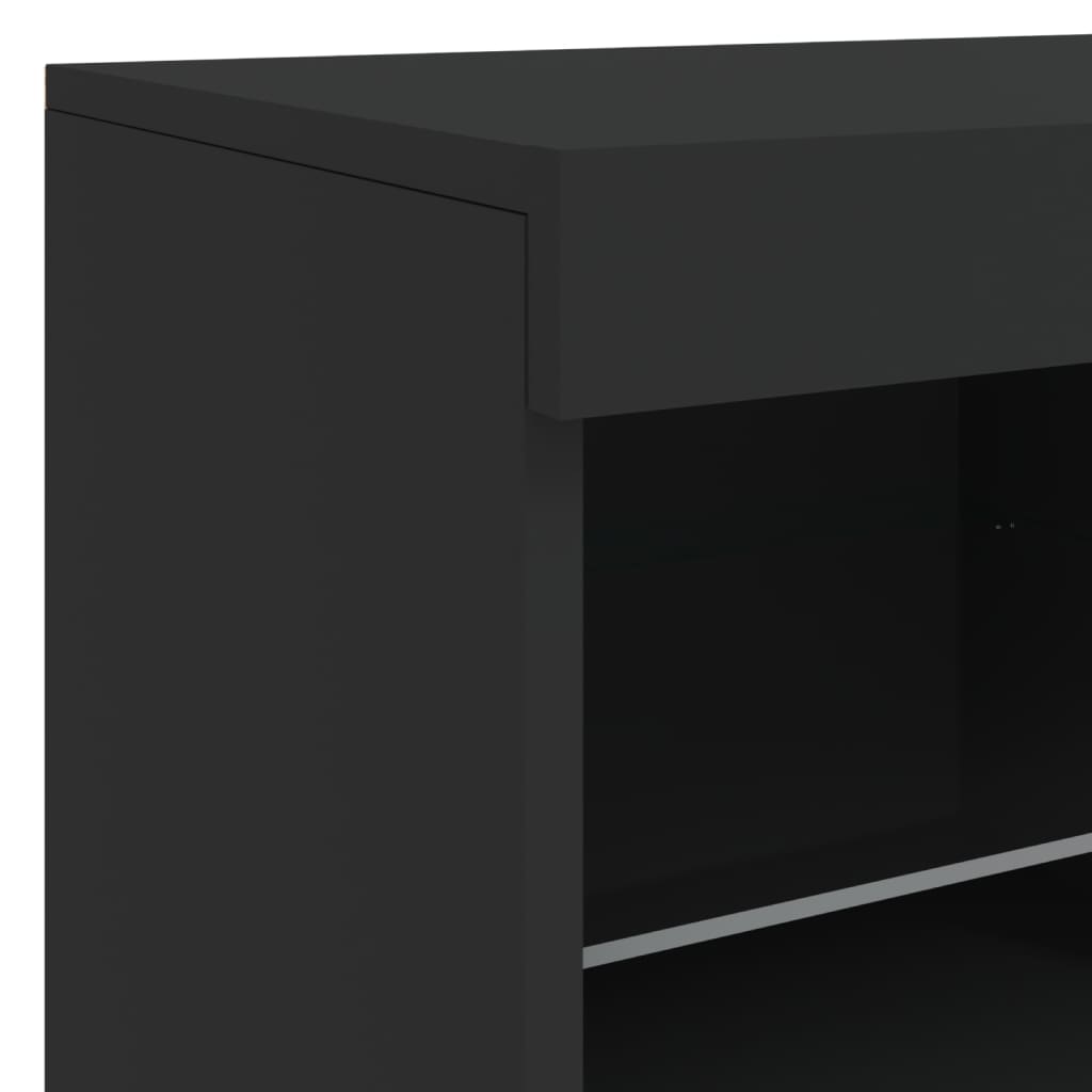 Buffet avec lumières LED noir 81x37x67 cm