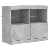 Buffet avec lumières LED gris béton 81x37x67 cm